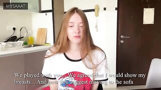 The stepsister lost at chess and got a double portion in her pussy