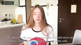 The stepsister lost at chess and got a double portion in her pussy