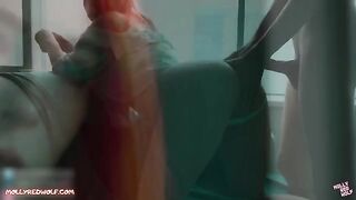 A red-haired realtor has a sweet and soft appointment with a client