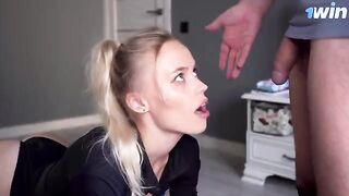 Stepmom saw his cock and wanted to suck it and fuck