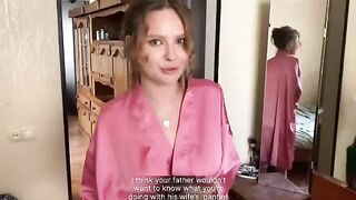 Guy caught jerking off with his stepmom's panties, now she squirts on his face