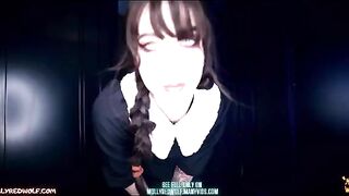The guy pulled his cock out and made a creampie in the ass of Wednesday Addams