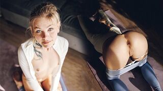 Petite girl with great body gets fucked hard in doggy style