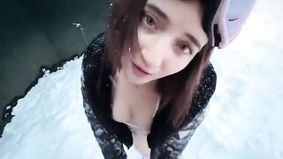 A cute girl met a tourist and offered him her mouth in exchange for accommodation