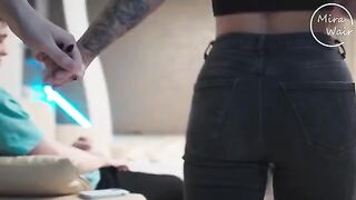 A surprise for the husband from his hot wife in a steamy threesome