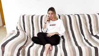 Bored and horny, this blonde calls her friend to lick and fuck her