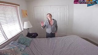 The stepmom caught her son masturbating with her panties