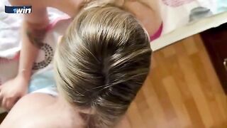 The stepmom with big tits thanks the stepson for breakfast