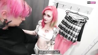 A cute girl got fucked in the dressing room by a salesman