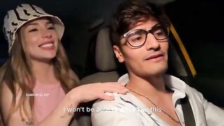 The girl, a stunning Colombian influencer Dani Ortiz, ruins the taxi driver's cock