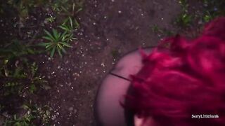 Anal sex and anal creampie with sexy Russian girl in the forest