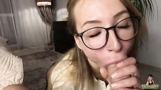 The man fucked his sexy secretary in glasses