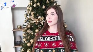 A dirty photographer fucks a young model for free Christmas photoshoot