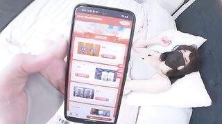 A man fucks a big tits Chinese girl after catching her masturbating