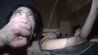 The girl has an intense orgasm and almost hits the ceiling with excitement