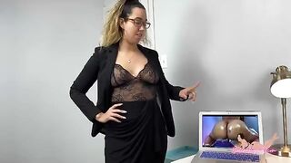 The angry wife catches her husband watching porn and fucks him hard