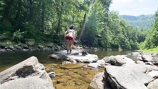 Amateur couple AmyGabe enjoys outdoor sex in the river