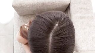 Unrivaled close-up handjob and blowjob from the gorgeous Asian babe