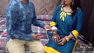 Desi Pari, a hot Indian milf, gets fucked hard for money with clear Hindi audio