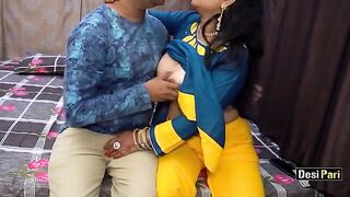 Desi Pari, a hot Indian milf, gets fucked hard for money with clear Hindi audio