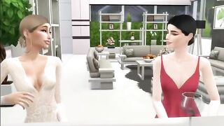 Hailey gets caught for cheating with Selena, a gamer girl in a steamy Sims 4 scene