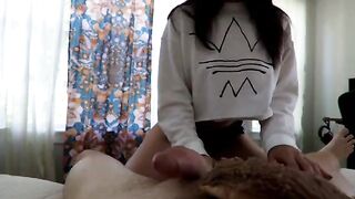 A sexy amateur couple enjoys a passionate reverse cowgirl session early in the morning