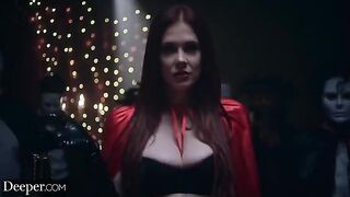 Four individuals serve Mistress Maitland in an intense Deeper scene
