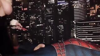 Black Cat Cosplay Plans to Steal Spider-Man's Web Fluid with Sexy Tricks