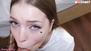 The delivery girl was so sexy, I had to fuck her instead of giving her a score