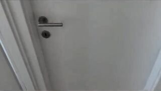 The neighbor wanted sex, the guy pulled out, but it broke in her wet pussy