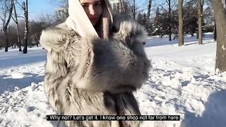 Doggystyle fuck with a hot slut after walking the dog