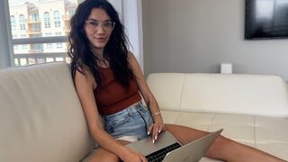 Horny step siblings bounce on a big dick in HD