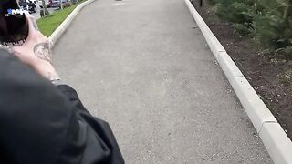 A cute girl met a guy in the supermarket and he fucked her hard