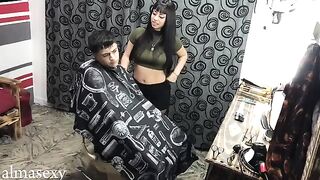 Hot Argentine chick fucked in the barbershop by Almasexy