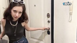 A cute Ukrainian girl met a guy and got fucked that day