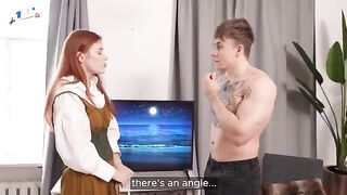 A tailor shop turns into a place for steamy sessions after hours, with customers getting more than they bargained for. The tailor, played by the stunning Luna Rishi, a fiery redhead from Russia known for her sensual performances and natural 32B curves, ta