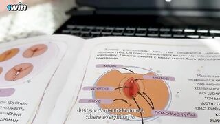 Stepmom explained to the stepson the structure of the female genitals, assuring he wouldn't get close to her privates