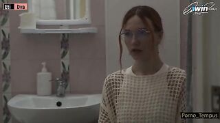 A cute Russian schoolgirl is being fucked by two guys