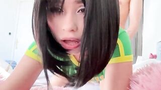 My stepsister is a naughty Brazilian chick who loves to play with cum