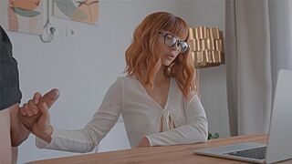 A sexy girl got fucked by a guy on a zoom meeting and she loved it