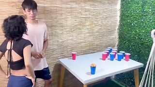 A game between stepbrothers turned into a hot sex session and ended with a cumshot
