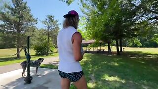 Hot girl fucks with boyfriend at the lake in Michigan
