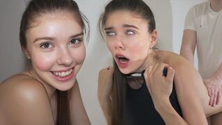 The guy pushed his cock deep into the girl’s wet pussy