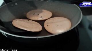 A beautiful woman had pancakes for breakfast and got fucked hard