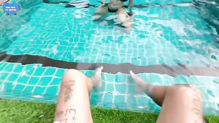 My girlfriend's best friend fucked me in the swimming pool