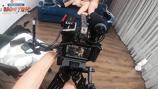 Behind the scene with a beautiful blonde and a rough, intense encounter