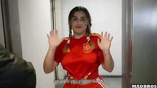 Hot Spanish supporter gets her ass pounded in the parking lot