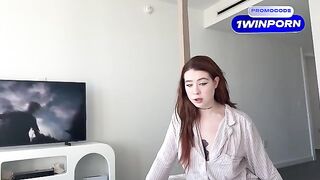 My Redhead Step-Sister, with Big Tits, Sneaks into My Room for Sex