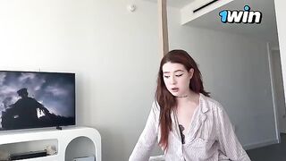 My Redhead Step-Sister, with Big Tits, Sneaks into My Room for Sex