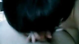 A drunk brunette woke her husband with a blowjob, showcasing raw passion